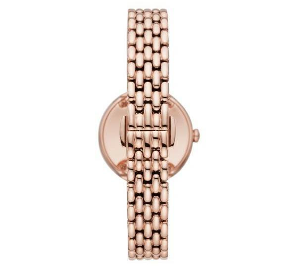 Emporio Armani Women’s Quartz Stainless Steel Black Mother Of Pearl Dial 30mm Watch AR11372