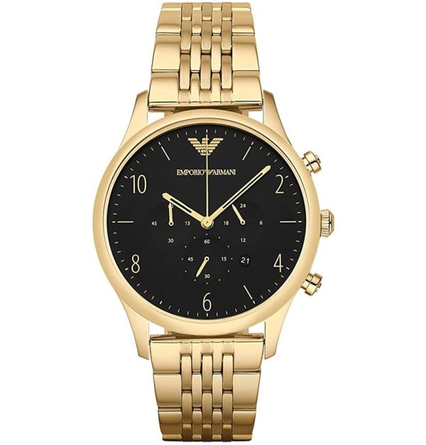 Emporio Armani Men’s Analogue Quartz Stainless Steel Black Dial 41mm Watch AR1893