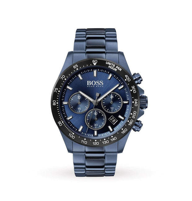 Hugo Boss Men’s Chronograph Quartz Stainless Steel Blue Dial 45mm Watch 1513758