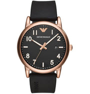 Emporio Armani Men’s Analogue Quartz Silicone Strap Black Dial 43mm Watch AR11097