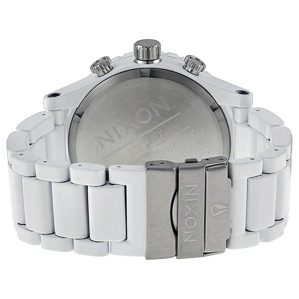 51-30 chronograph white dial white pvd men's watch a083-1255