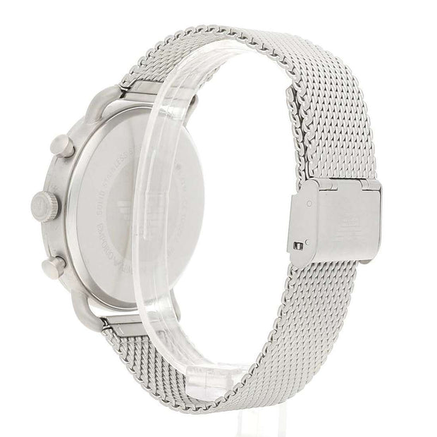 Emporio Armani Men’s Chronograph Quartz Stainless Steel Silver Dial 38mm Watch AR0390