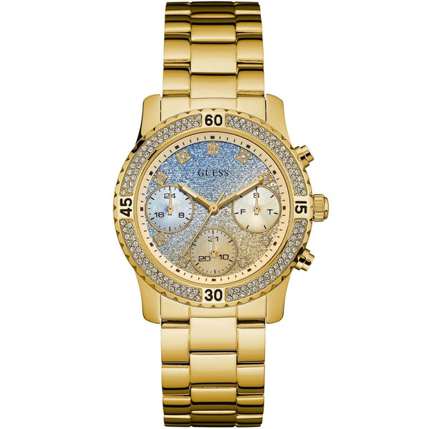 Guess Women’s Quartz Gold Stainless Steel Multicolour Dial 38mm Watch W0774L2
