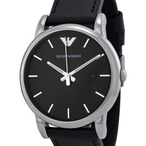 Emporio Armani Men’s Quartz Leather Strap Black Dial 41mm Watch AR1692